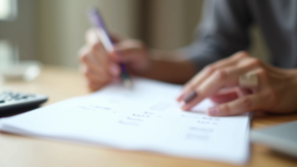 Carnet de budget avec stylo et calculatrice sur un bureau