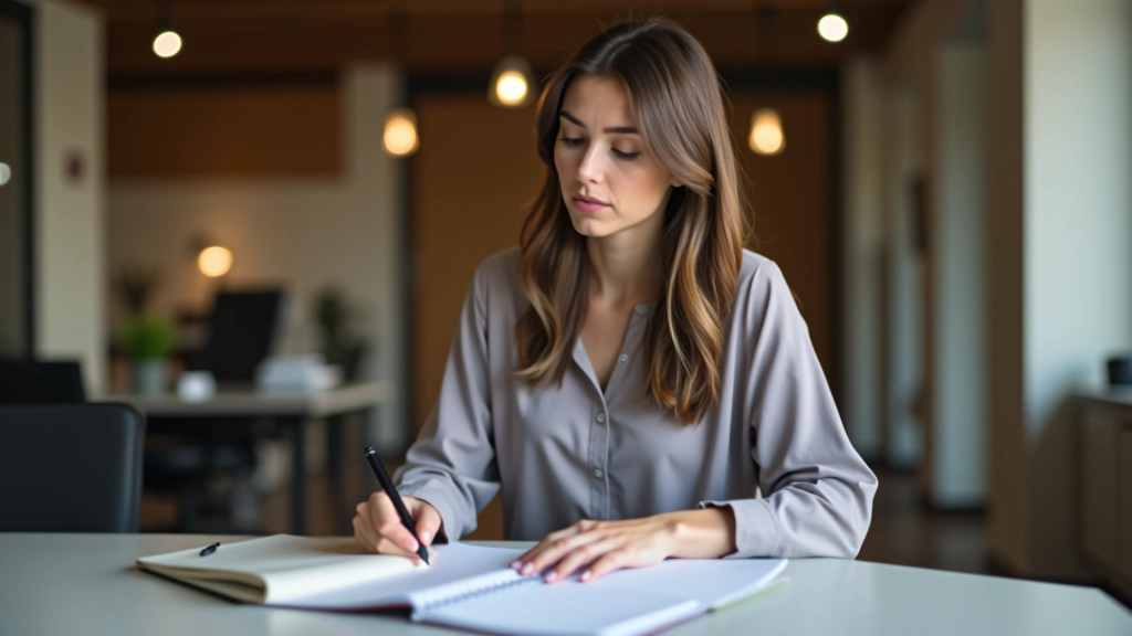 Jeune adulte consultant des documents budgétaires et plans d'appartement à son bureau